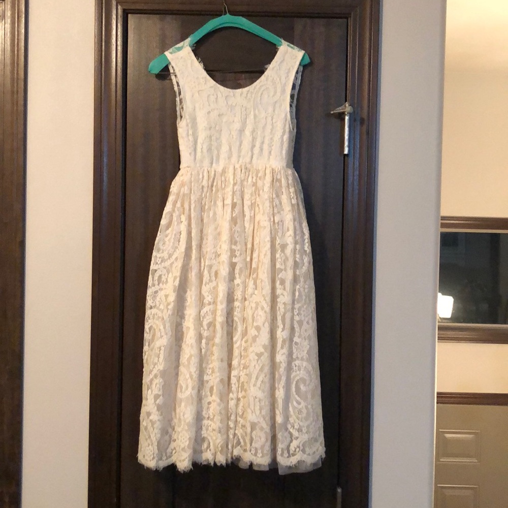 Cream Lace Flower Girl Dress